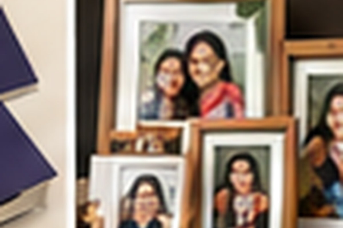 Collection of framed family photographs
