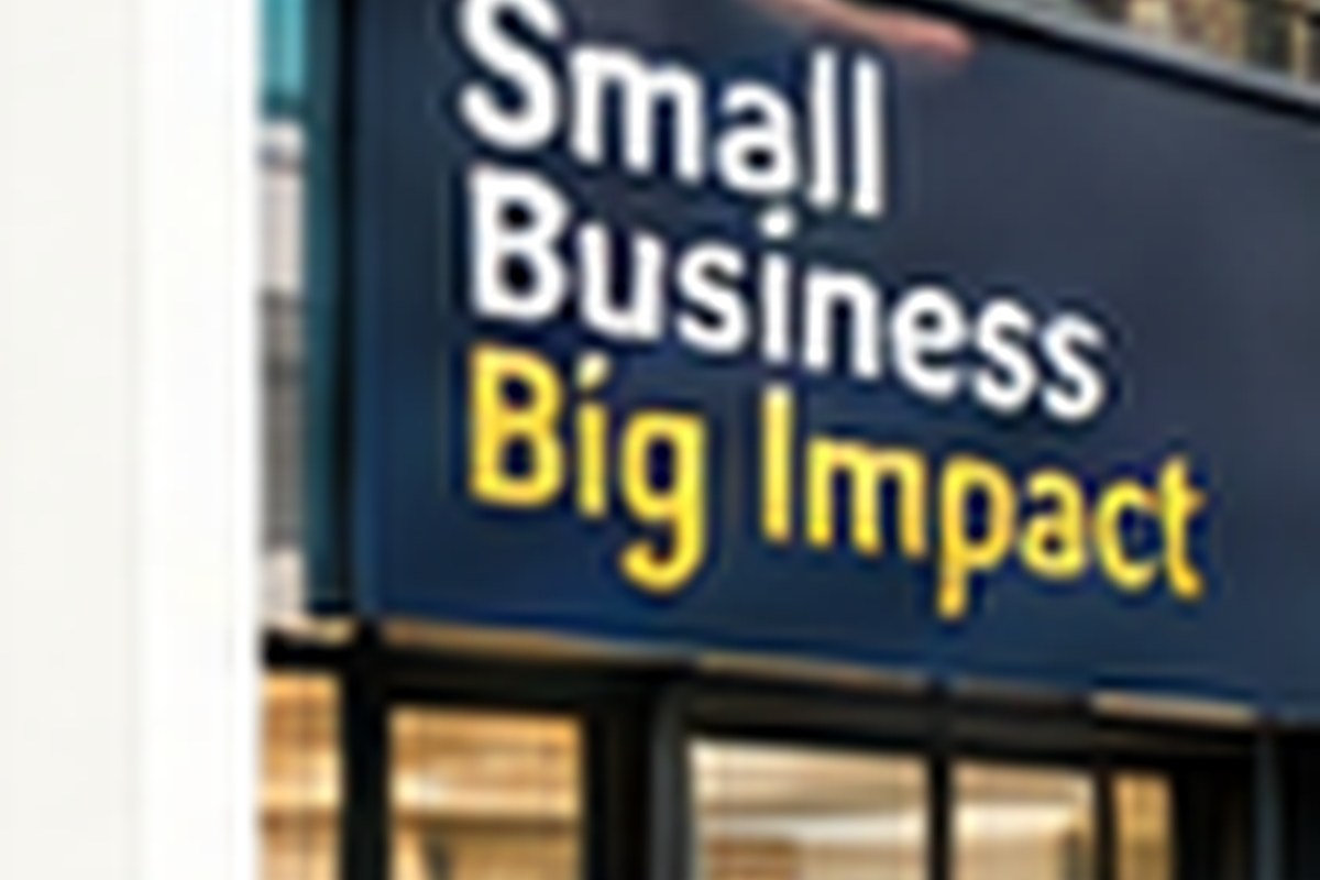 Shop signage and storefront graphic example